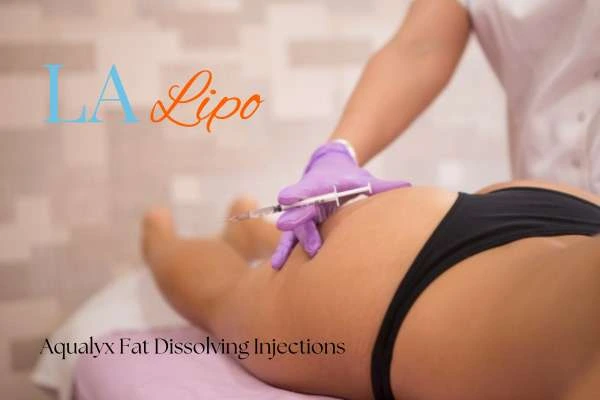 Woman having fat dissolving injections Guildford on thighs
