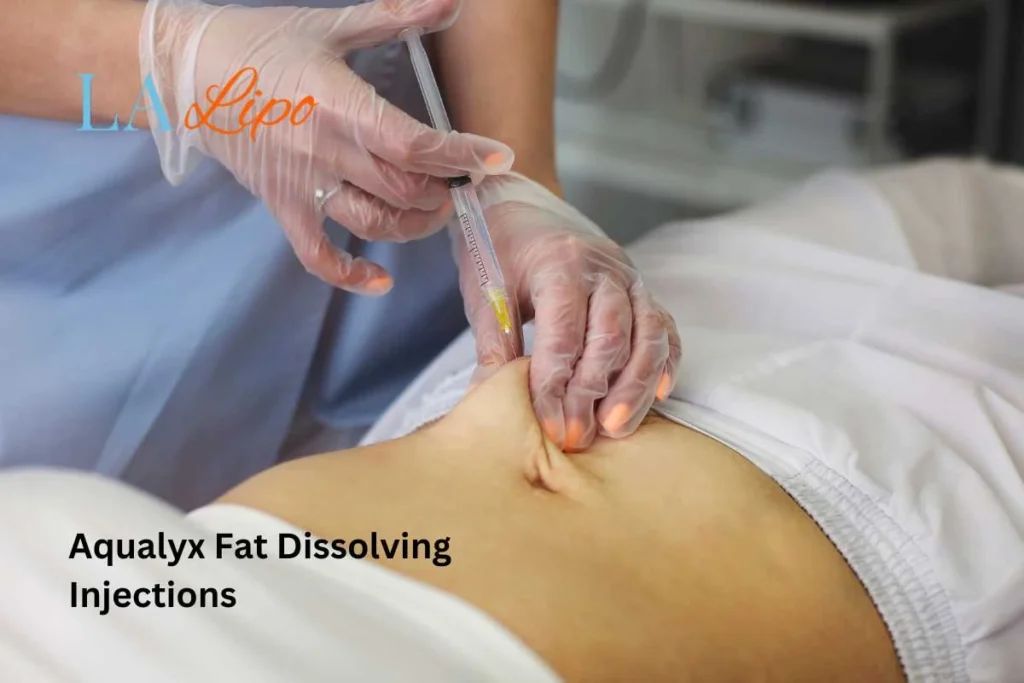 woman having fat dissolving injections Guildford in the stomach