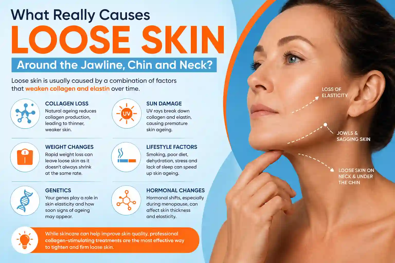 What Really Causes Loose Skin Around the Jawline, Chin and Neck Guildford?